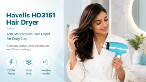 Read more about the article Havells HD3151 Hair Dryer for Daily Use – Compact, Foldable and Powerful Enough?