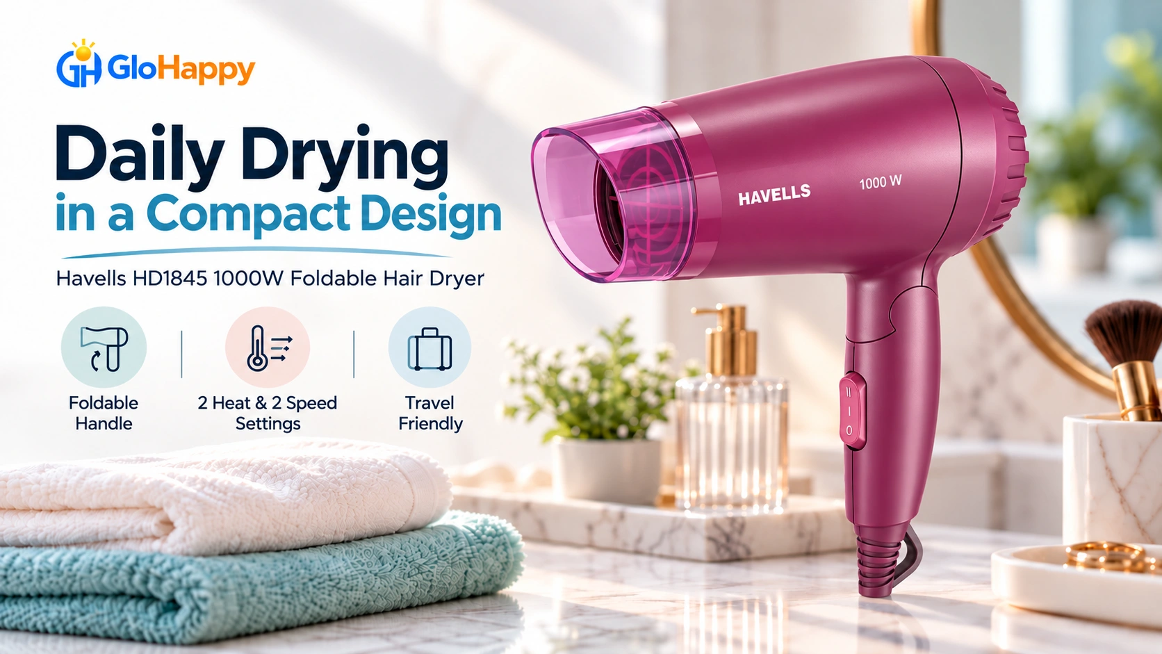 You are currently viewing Best 1000W Hair Dryer for Compact Daily Use? Havells HD1845